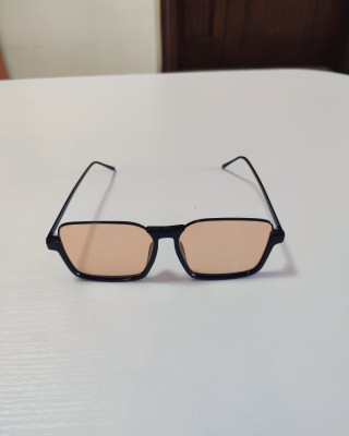 Fashion Style Half Frame Transparent Brown Sunglasses